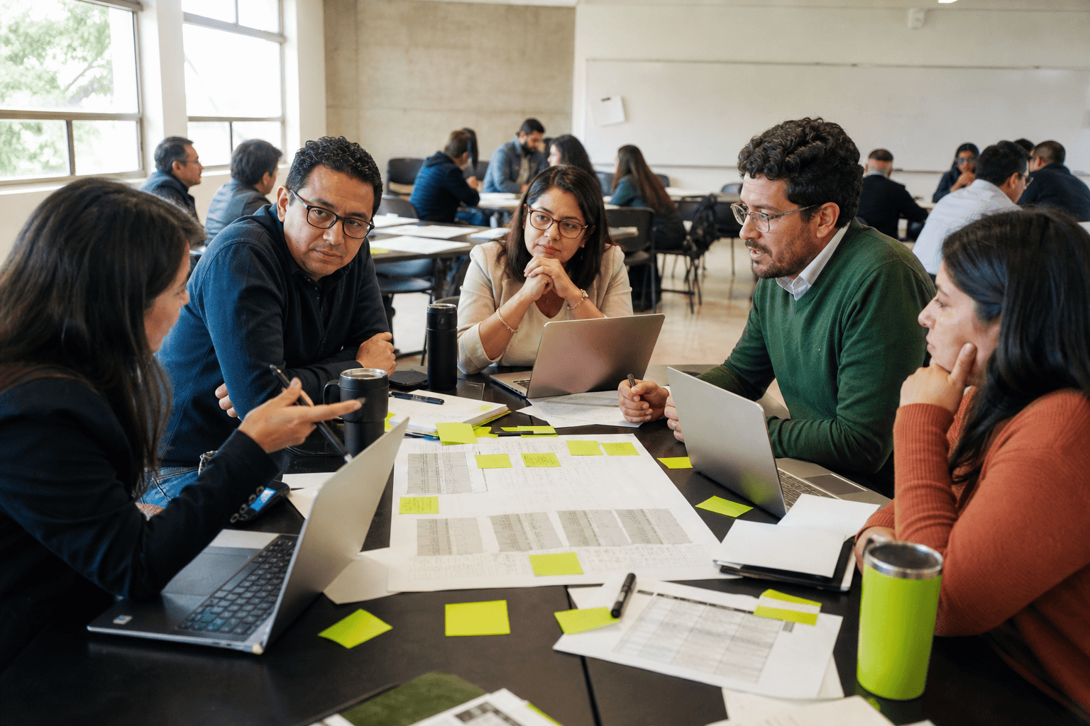Docentes colaborando en el diseño de una actividad educativa con IA